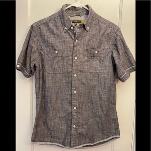 PD&C gray button down shirt sleeve. Size small